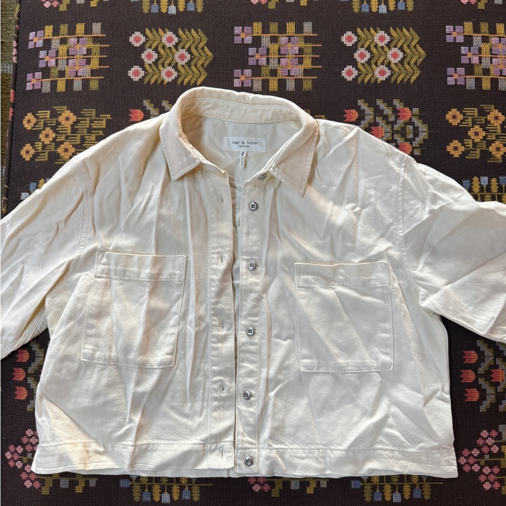 Cream Rag & Bone Cropped Women's Jacket